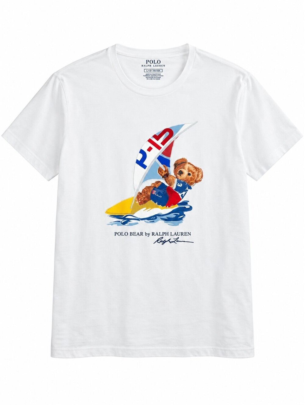 Polo Ralph Lauren Men’s L Polo Bear Windsurfing Sailing White T Shirt